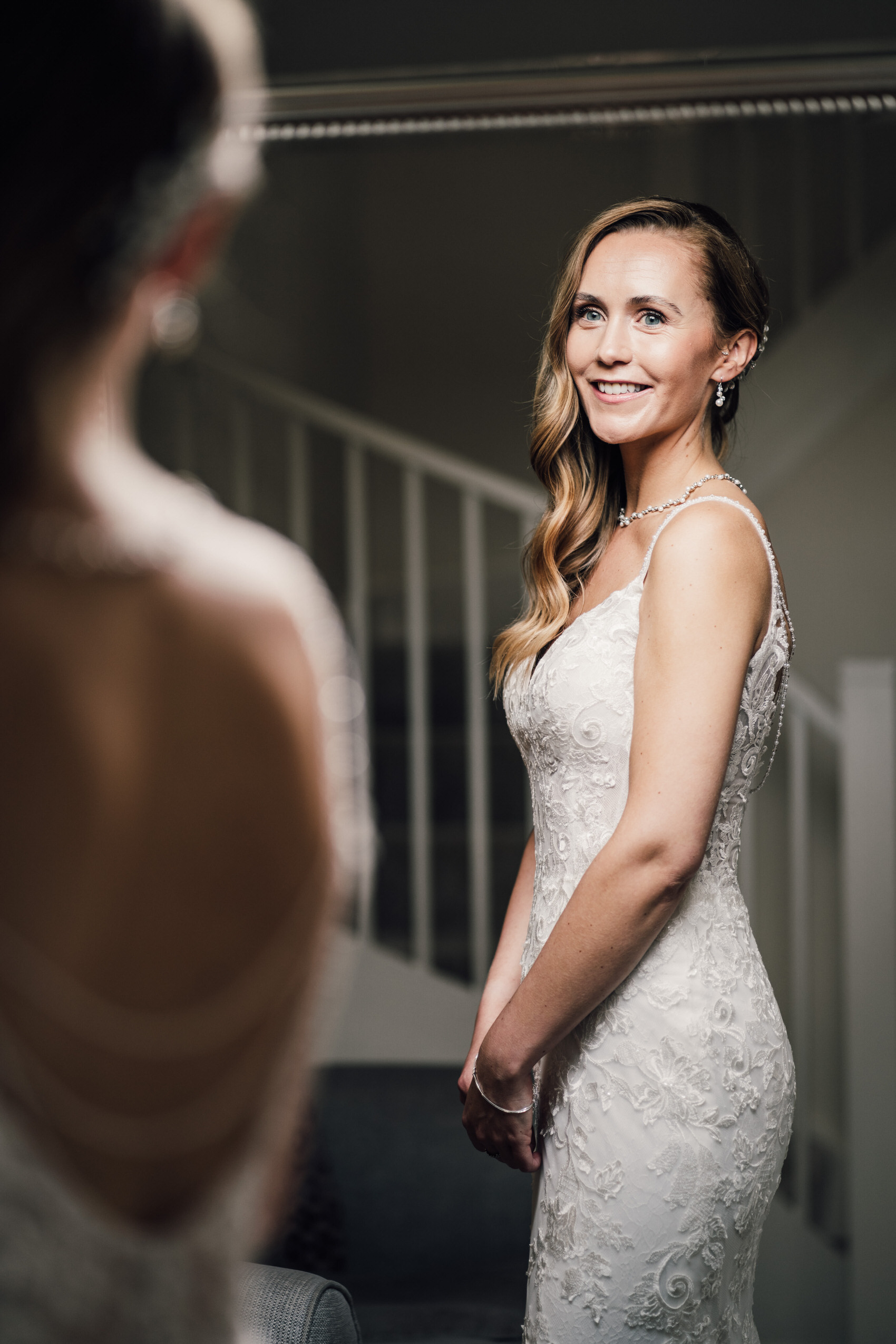 bride in the mirror